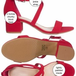 CityClassified Trial Low Block Heel Strappy Sandal - Women Dressy Chunky Dance Bride Wedding Ballroom Graduation Tacones Formal Summer Pump Comfort Shoes