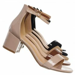 Top Moda Darcie1 Low Block Heel 2 Piece Sandal - Women Ankle Strap Sandal New