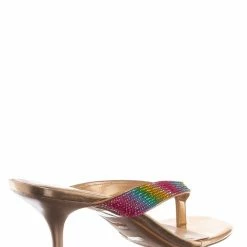 Anne Michelle Reform16 Rhinestone High Heel Slide, Women Crystal Dress Sandal New