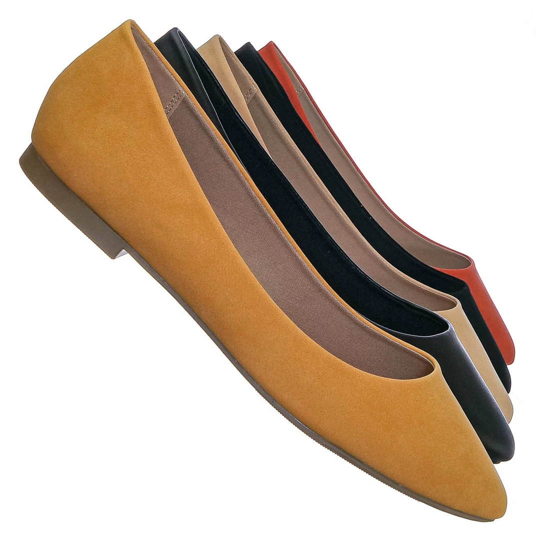 CityClassified Hold Pointed Toe Foam Padded Ballet Flat - Wide Width Women Comfort Loafers