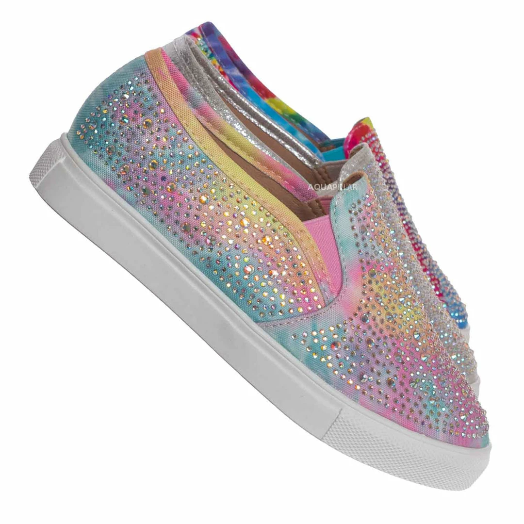 Forever Link Design08K Children Rhinestone Crystal Slip On Sneaker - Kids Girl Sporty Loafer New