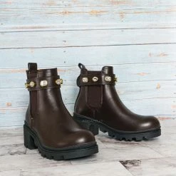 Forever Link Pacific08K Children's Rhinestone Jewel Chelsea Boots - Girl Ankle Bootie