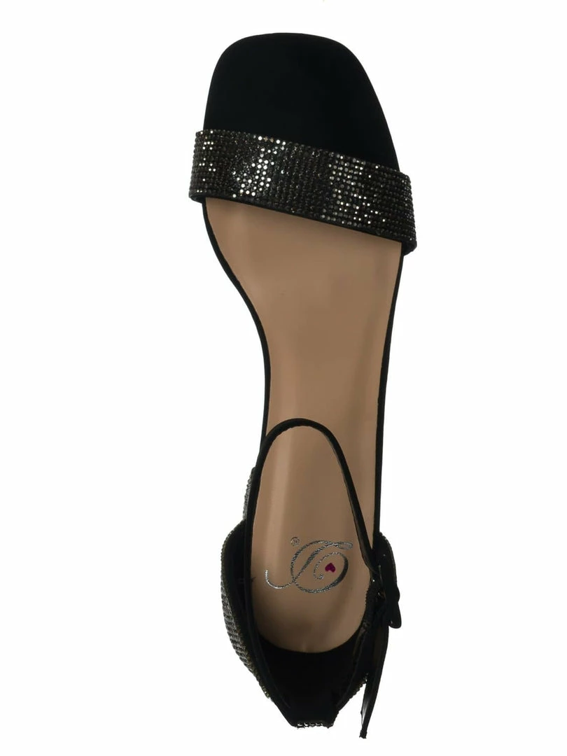 Delicious Crete Rhinestone Block Heel Sandal - Women Dance Shoes New