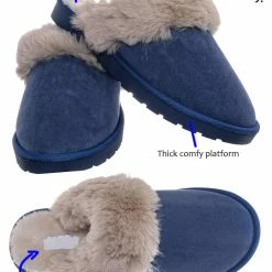 Bamboo Snuggle01 Winter Cozy House Slipper - Vegan Friendly Faux Fur Slip On Mule New