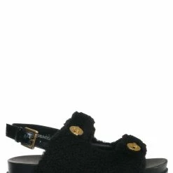 Liliana Montana3 Plush Faux Fur Slingback Molded Footbed Slipper New