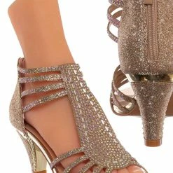 Forever Link Perform60 Rhinestone Crystal High Heel Sandal - Women Glitter Dress Shoes
