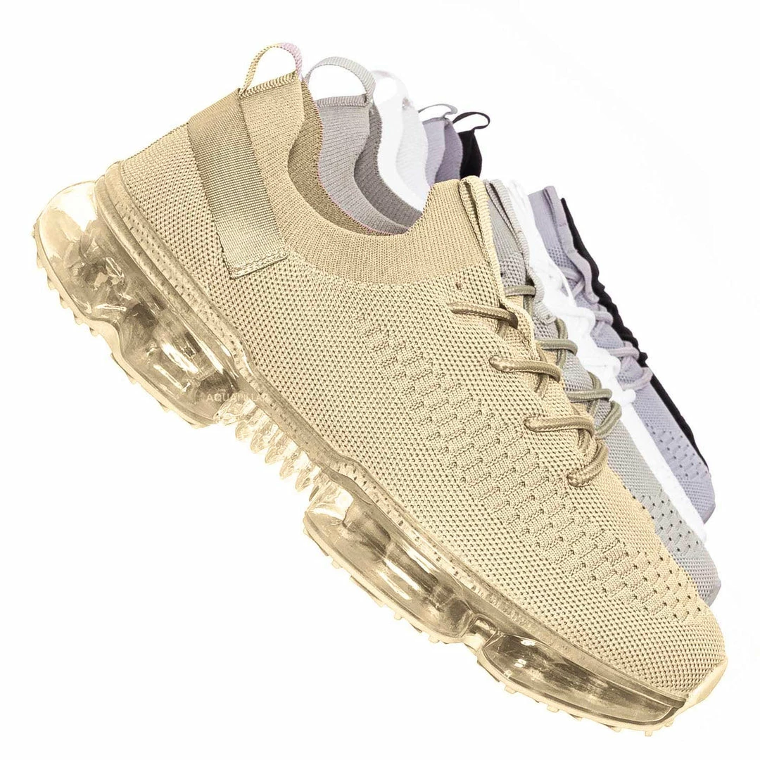 Forever Link Flow19 Stretch Elastic Mesh Sneaker - Festival Lace Up Rubber Air Bubble Cushion