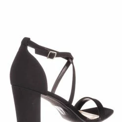 Delicious Flyaway Retro Block Heel Thin Strap Sandal - Women Dress Shoes New