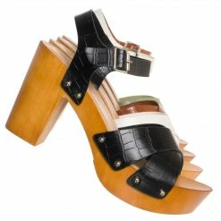 Wild Diva Kyrie31 Lightweight Wooden Clog Sandal, Women Sculpted Shoes New