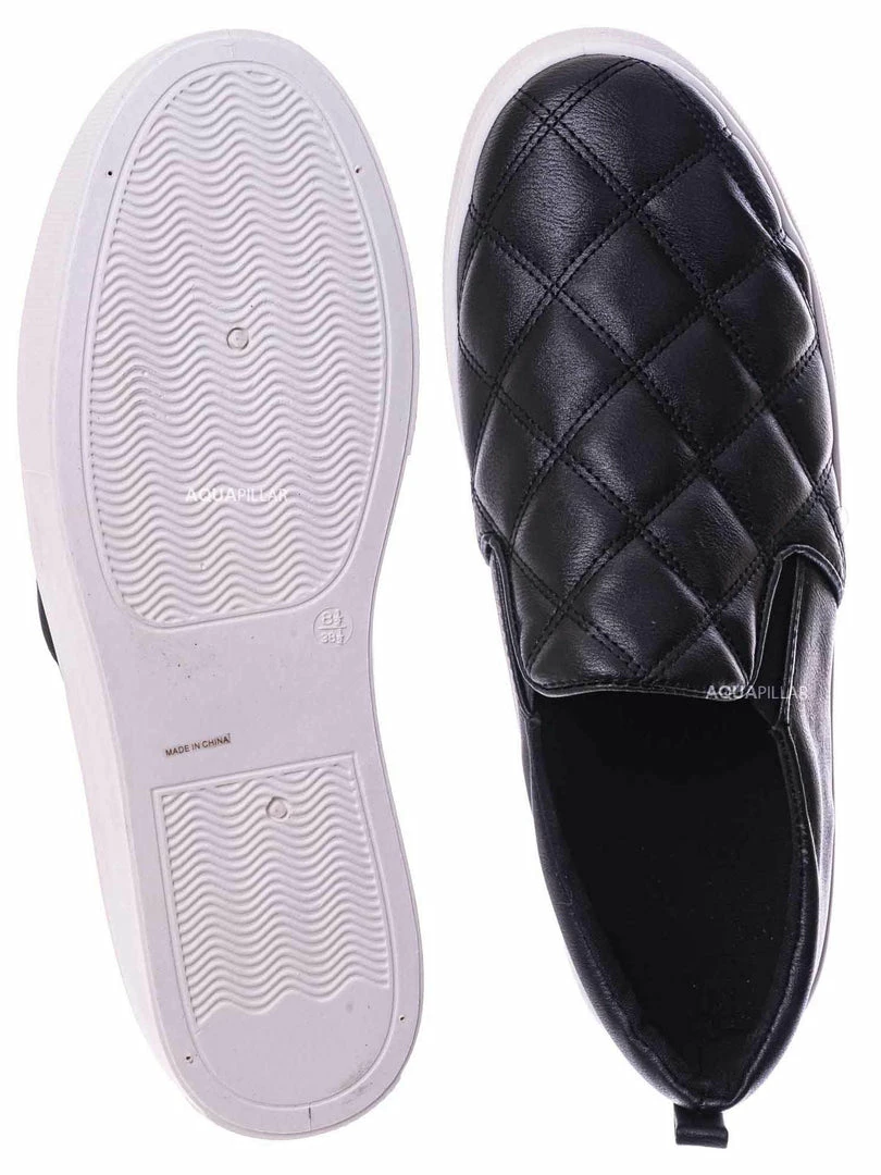 Bamboo New Story02 Flatform Quilted Sneaker -Women Matelassé Slip On Sporty Platform Loafer