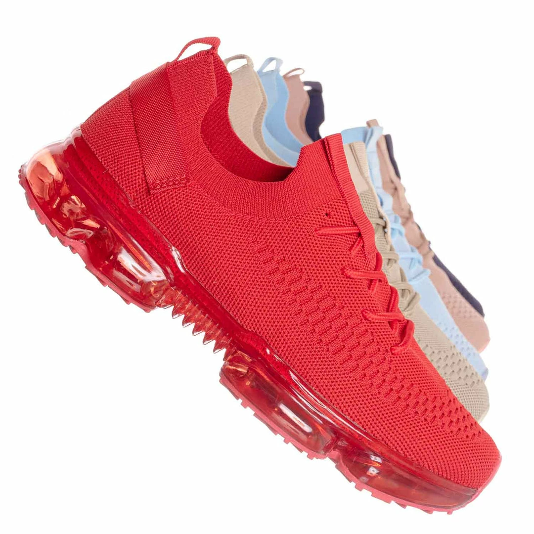 Forever Link Flow19 Stretch Elastic Mesh Sneaker - Festival Lace Up Rubber Air Bubble Cushion