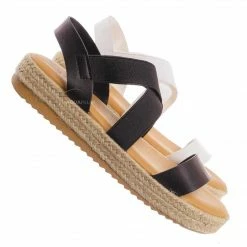 Bamboo New Superb22 Espadrille Elastic Flatform Sandal - Women Foam Padded Comfort Platform