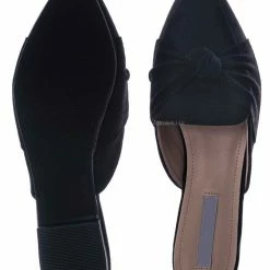 Forever Link Mules11 Knotted Pointed Toe Slides - Women's Slide In Close Toe Slipper New