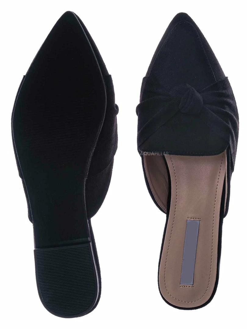 Forever Link Mules11 Knotted Pointed Toe Slides - Women's Slide In Close Toe Slipper New