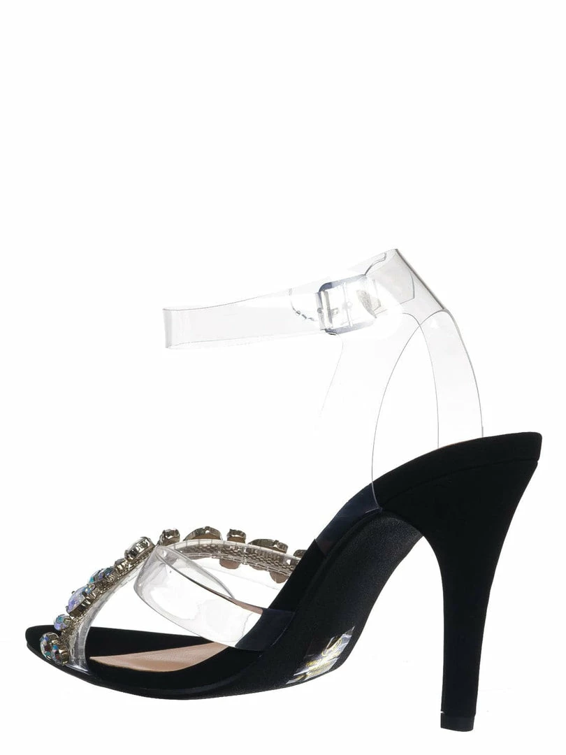 Delicious Danish Rhinestone Crystal Lucite Clear Sandal, Women Vinyl Shoes New