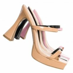 Delicious Radical Hourglass High Heel Slipper, Women Dress Sandal New