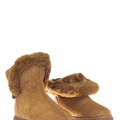 Bamboo Cozette03 Foldable Winter Faux Fur Slipper Bootie - Fold Shearling Snow Shoe New