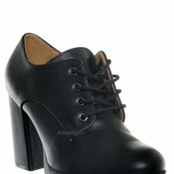 Bamboo New Ambrose02 Block Heel Lace Up Oxford - Women Dress Bootie