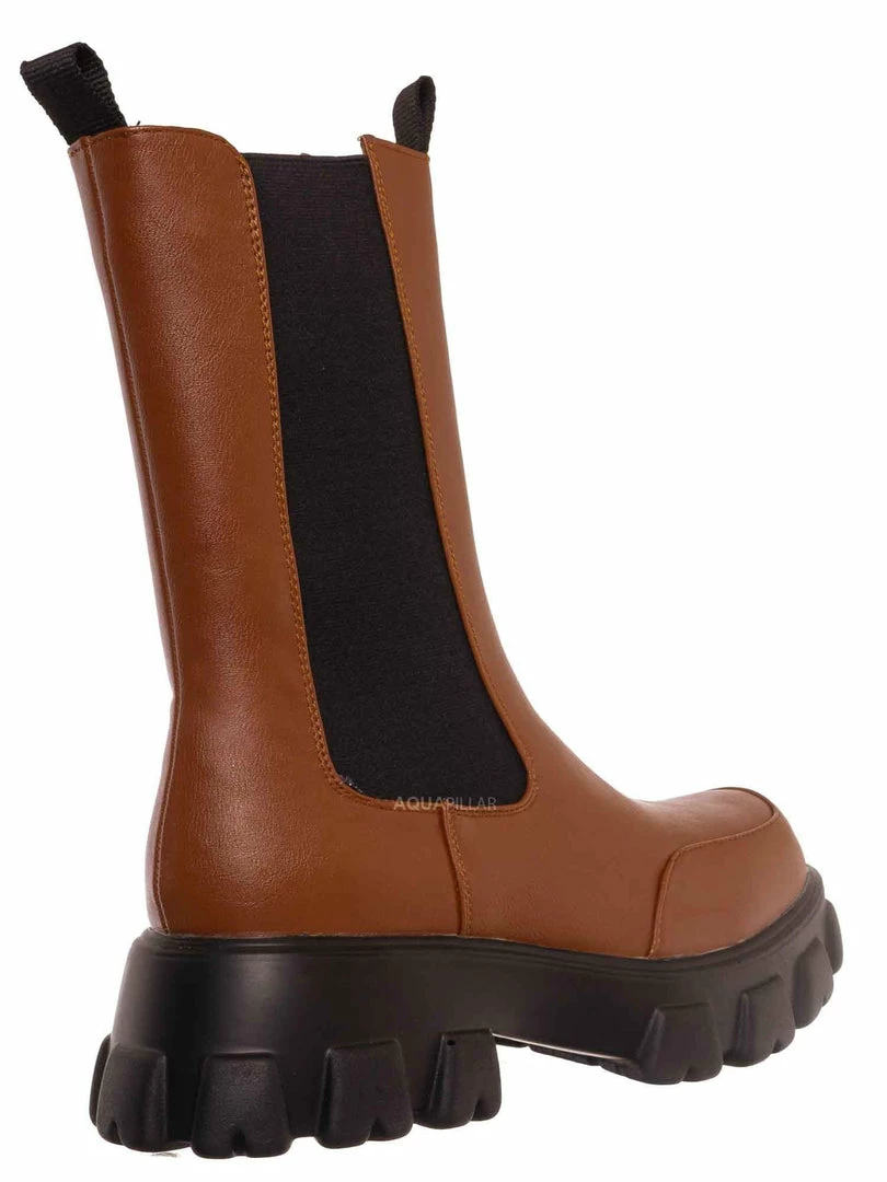Bamboo New Tetris09 Calf High Chelsea Unisex Dress Boots