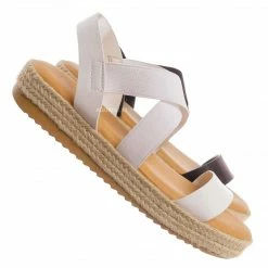 Bamboo New Superb22 Espadrille Elastic Flatform Sandal - Women Foam Padded Comfort Platform