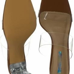 Liliana Aura1 Clear Lucite Slide In Mule - Women Glass Slipper