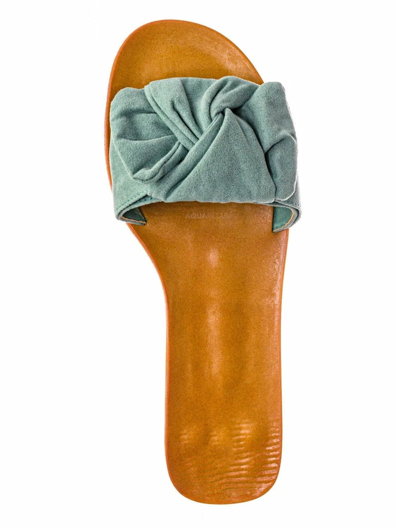 Bamboo Moondance17 Twist Knot Flat Slipper Mule - Women Slide In Boho Wide Band Sandal New