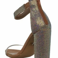 Liliana Casatti3 Rhinestone Block Heel Sandal - Women Open Pointed Toes New