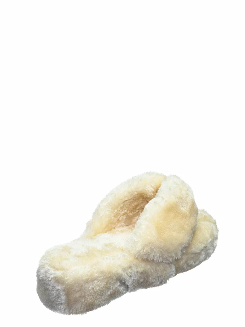Bamboo New Warmness05 Fluffy Faux Rabbit Fur Sandal - Flatform Thong Flip Flop Slipper