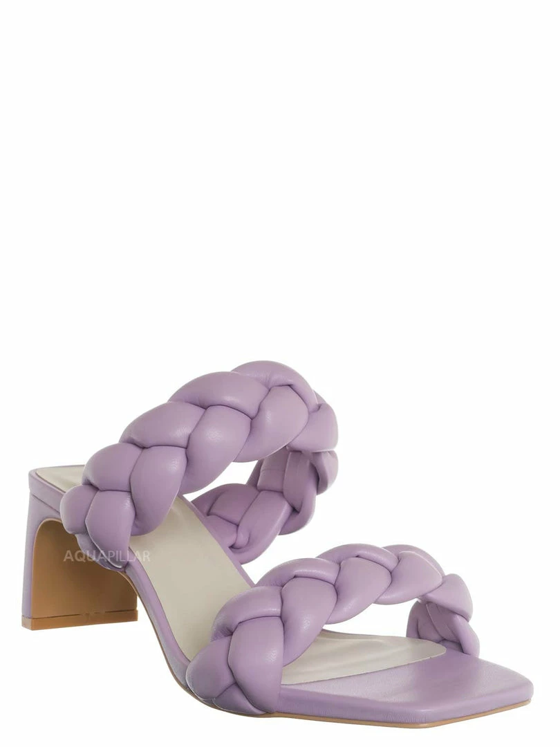 Soda Alto Block Heel Woven Slipper - Women Braided Sandal