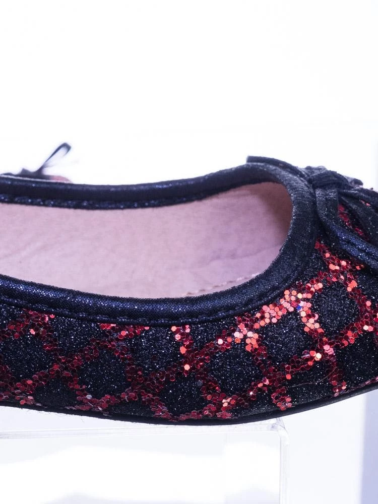 Forever Link New Karra46 Children Girls Fancy Round Toe Ballet Flat W Criss Cross Glitter