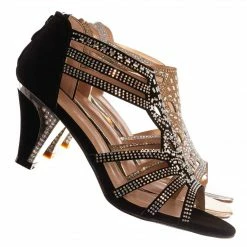 Forever Link Perform60 Rhinestone Crystal High Heel Sandal - Women Glitter Dress Shoes