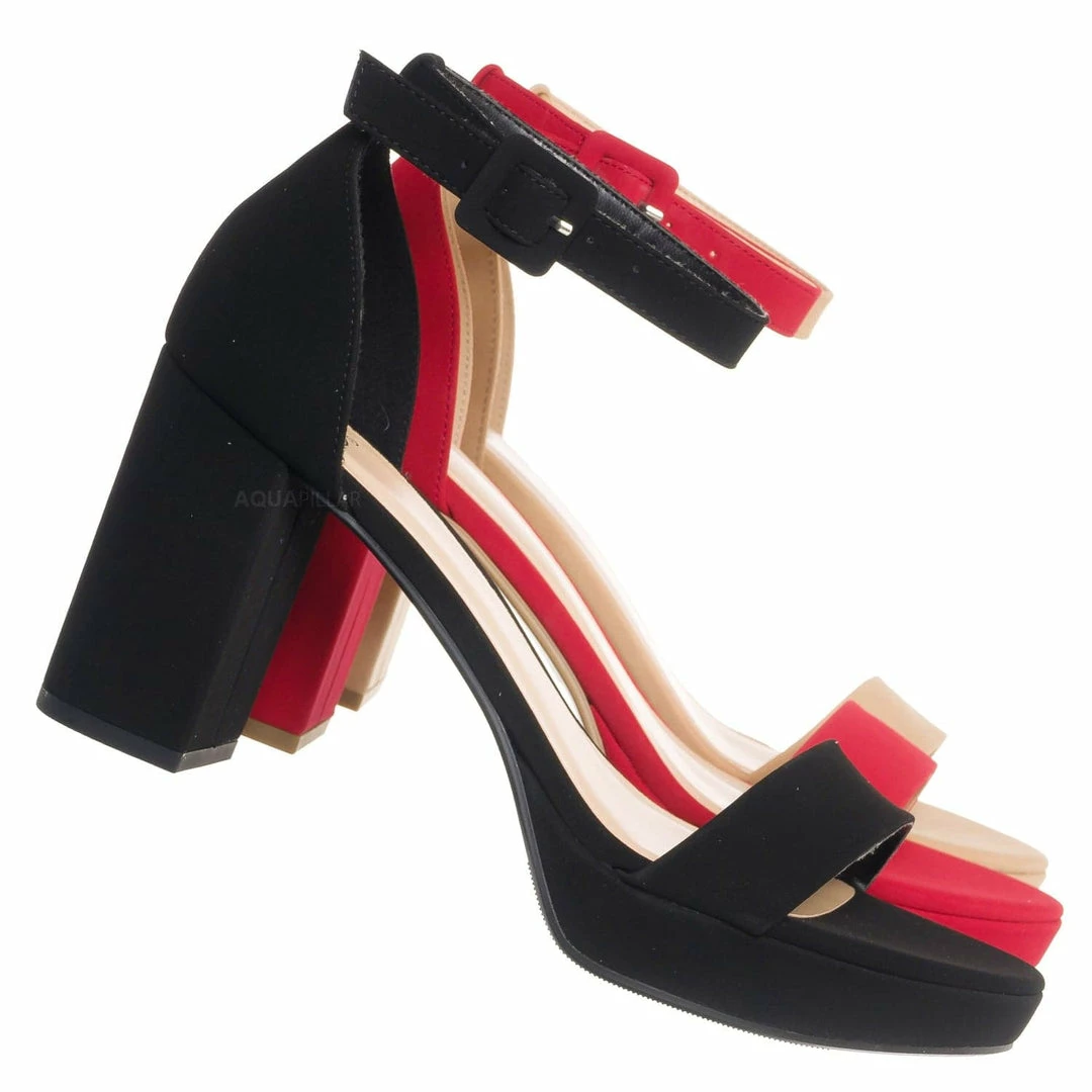 Delicious New Century Chunky Block Heel Sandal, Women Two Piece Dress Shoes