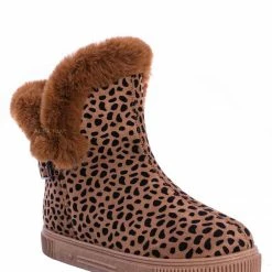 Bamboo Cozette03 Foldable Winter Faux Fur Slipper Bootie - Fold Shearling Snow Shoe New