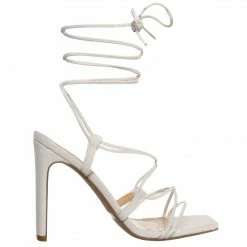 X2B Alaiya1 Leg Wrap Lace Up High Heel Sandal, Women Dress Shoes