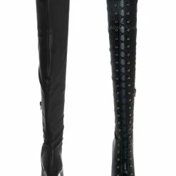 Liliana New Drip1 Victorian Lace Up Combat Boots - Women Corset Shoes