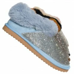Liliana New Skylar1 Rhinestone Fur Lined Trimming Slipper - Women Winter Shoes