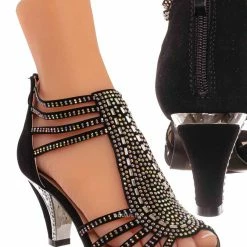 Forever Link Perform60 Rhinestone Crystal High Heel Sandal - Women Glitter Dress Shoes
