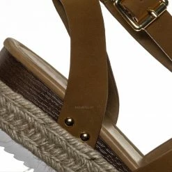 Bamboo New Sensational1 Strappy Espadrille Flatform - Jute Braid Platform Sandal