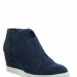 Soda Vesper Hidden Wedge Heel Sneakers - Women Sporty Elastic Shootie