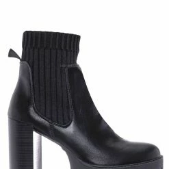 Bamboo Intense01 Chelsea Boots W Elastic Knit Sweater Sock - Threaded Lug Sole Bootie New