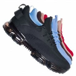 La Shailah Flow89 Stretch Elastic Mesh Sneaker - Festival Lace Up Rubber Air Bubble Cushion