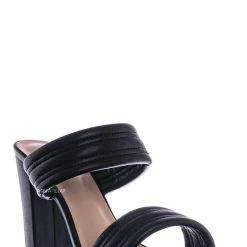 Top Moda Pita66 Puffy Quilted Chunky Heel Slipper - Womens Slip On Open Square Toe Mule New