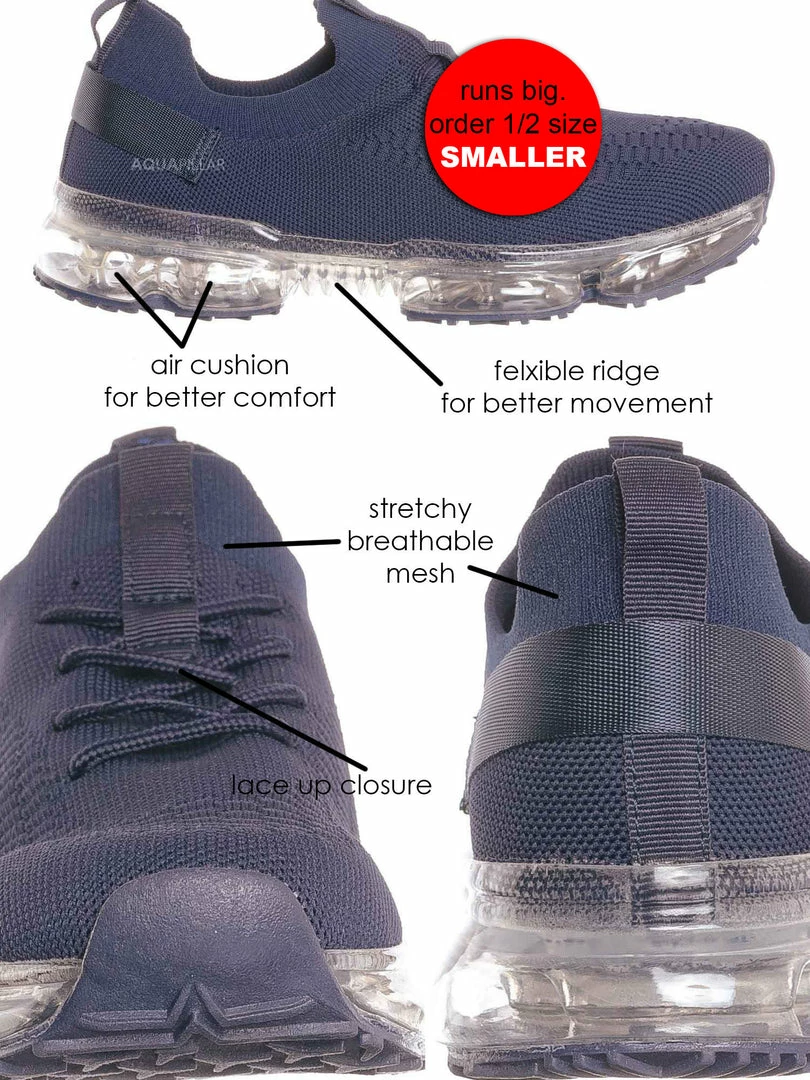 Forever Link Flow19 Stretch Elastic Mesh Sneaker - Festival Lace Up Rubber Air Bubble Cushion