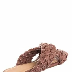 Bamboo Kick61 Thick Braided Woven Slides - Womens Open Squared Toe Slip On Mule Slipper New