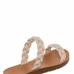 Soda Joyful Puffy Braided Flat Sandal, Women's Comfy Slipper New