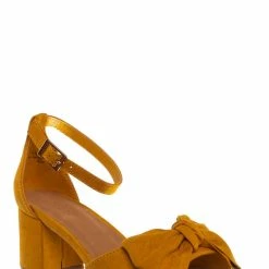 Bamboo Headline09 Womens Block Heel Bow Sandal New