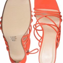 Delicious Natania Strappy Leg Wrap High Heel Sandal, Women Lace Up Dress Shoes New