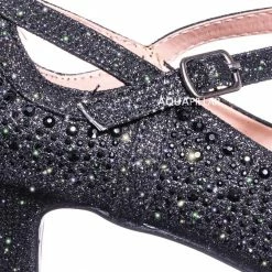 Forever Link New Jemma22 Rhinestone Glitter Pump - Women's Mary Jane Evening Dress Heel