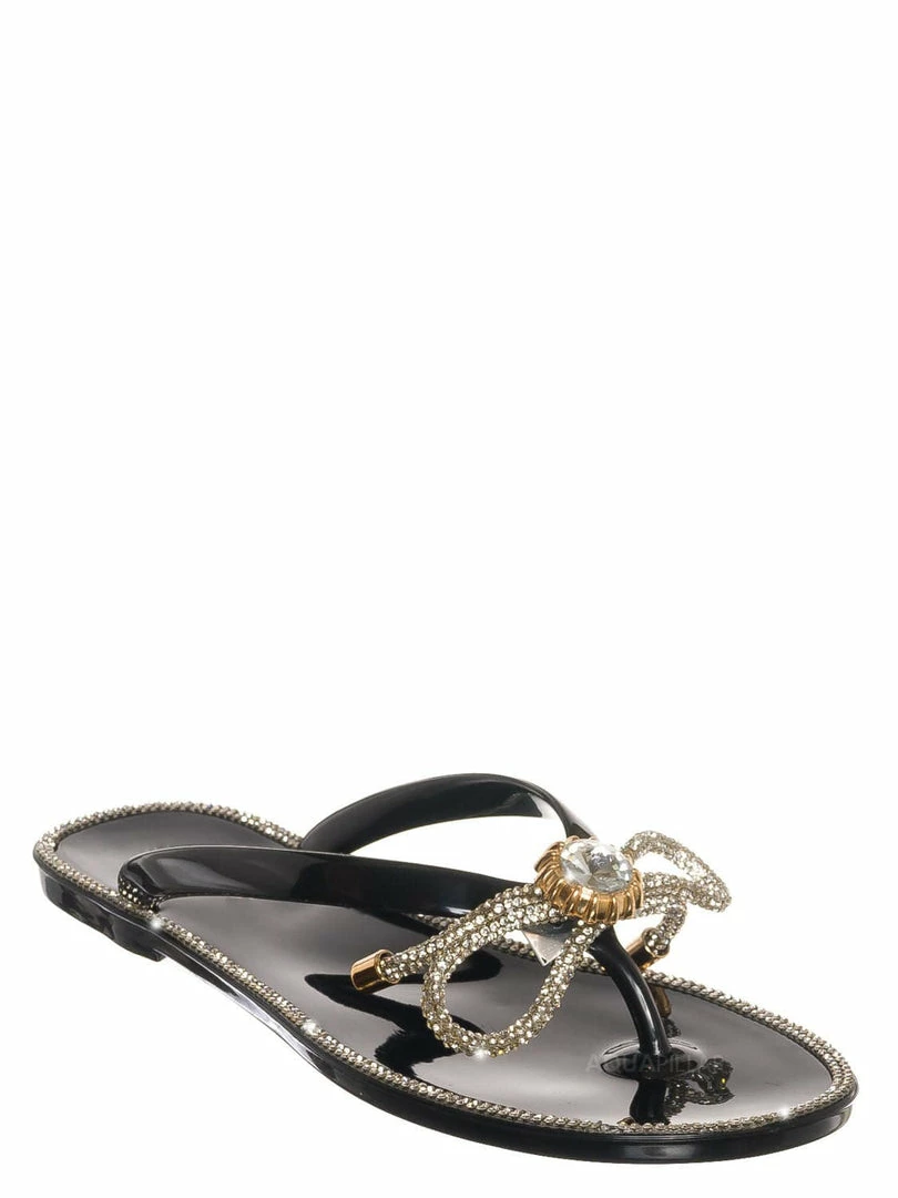 Wild Diva Jolie44 Rhinestone Crystal Jelly Slide, Women Lucite Flip Flop