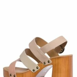 CityClassified Truly Lightweight Wooden Open Toe Clog, Women Block Heel Sandal New